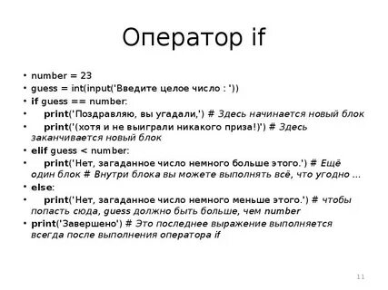 Оператор вывода int input print