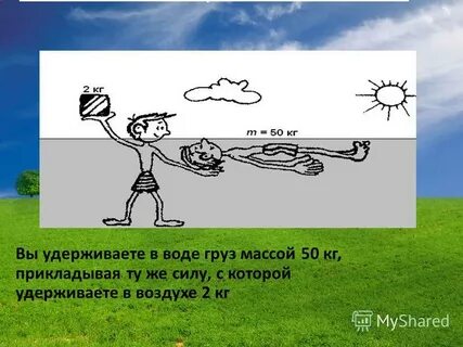 Почему камень воде легче поднимать чем воздухе