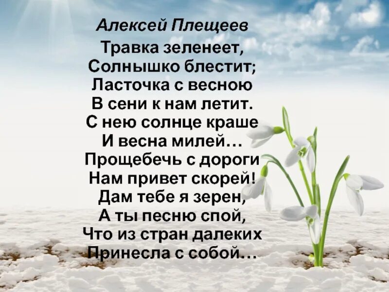 Плещеев про весну. Плещеев травка. Стихотворение Плещеева травка зеленеет солнышко блестит. Плещеев травка зеленеет стихотворение.