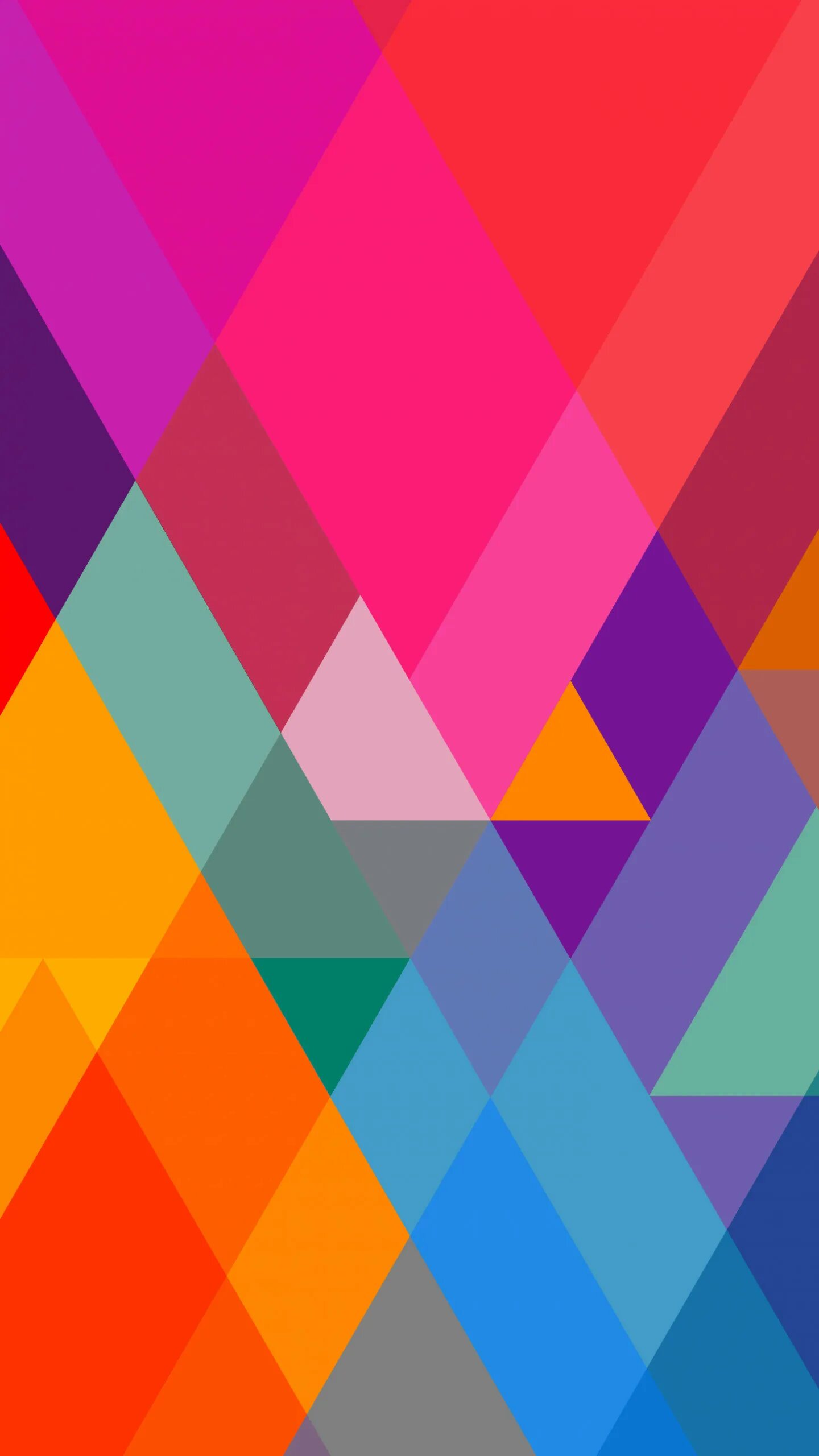 Геометрический фон. Яркие обои на телефон. Треугольник, разноцветный. Цветные треугольники.