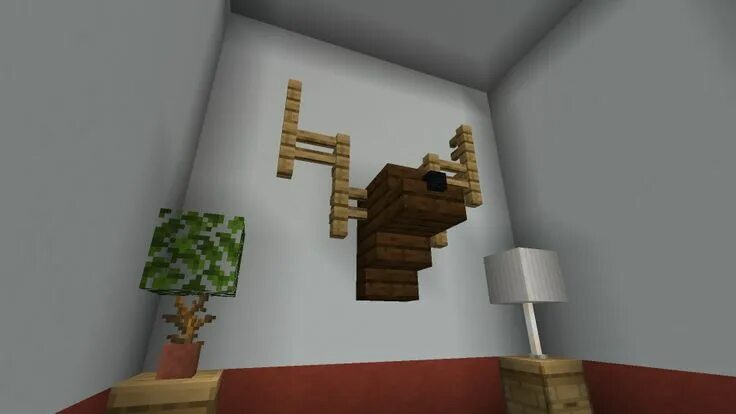 Minecraft-Mounted-Elk-Head Minecraft wall designs, Minecraft designs, Minecraft 