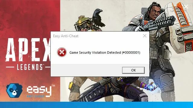 Easy anti cheat game. Apex ошибка. Ошибка Апекс легенд. Easy Anti-Cheat game Security Violation detected #00000001. Игры с easy Anti Cheat.