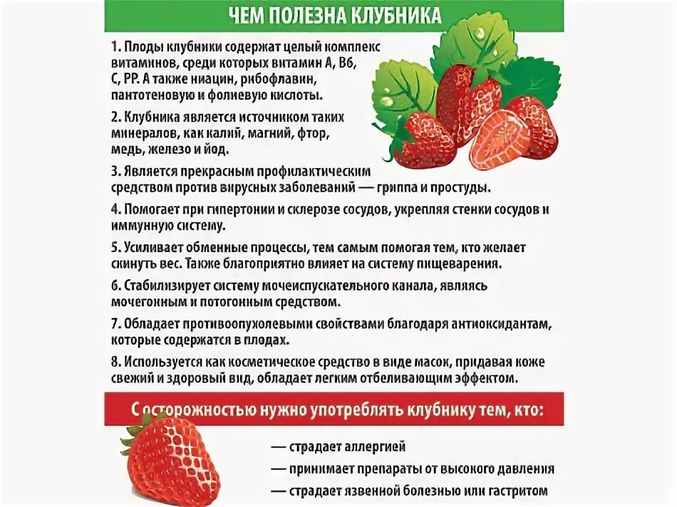 Клубника польза для здоровья