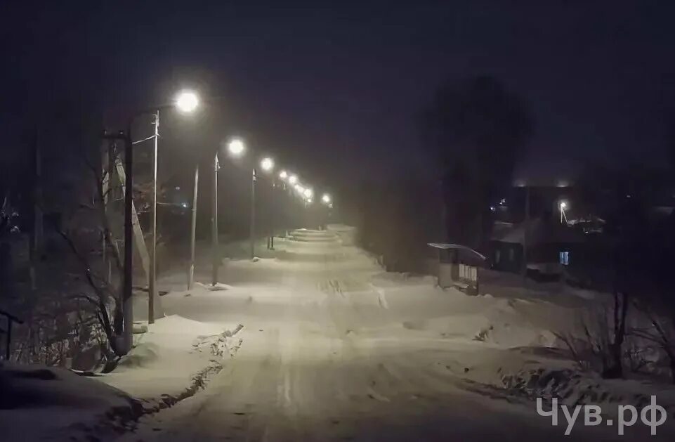Деревня освещенная