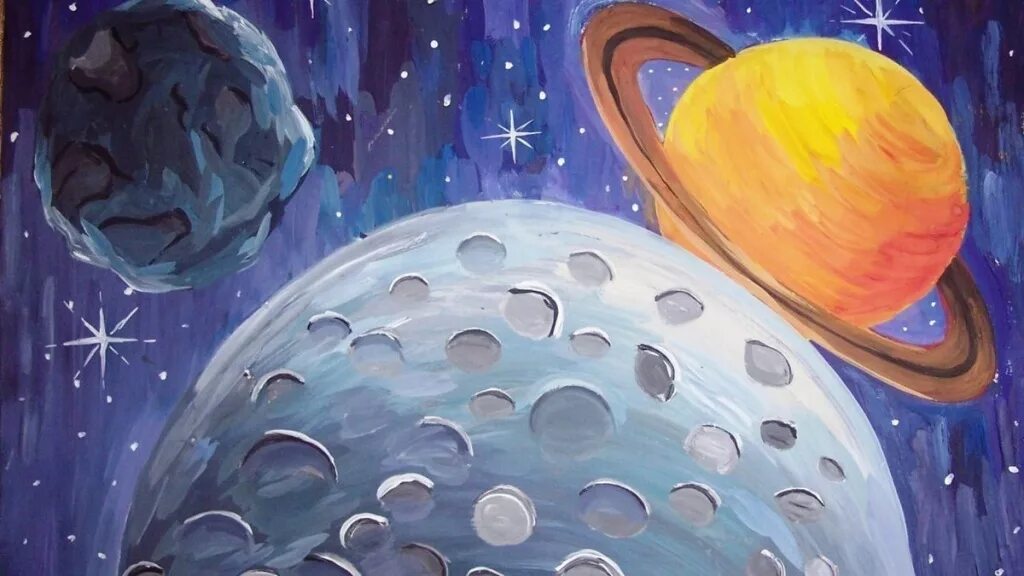 Рисунок на тему космос. Рисунок на космическую тему. Детские рисунки на тему космос. Рисование с детьми на тему космос. День космонавтики гуашью
