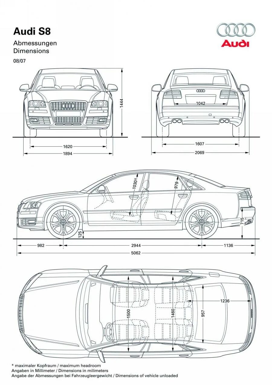 Габариты ауди а8. Габариты ауди а8 седан. Audi a8 2007 чертеж. Ауди а8 габариты кузова. Audi a6 allroad универсал габариты.