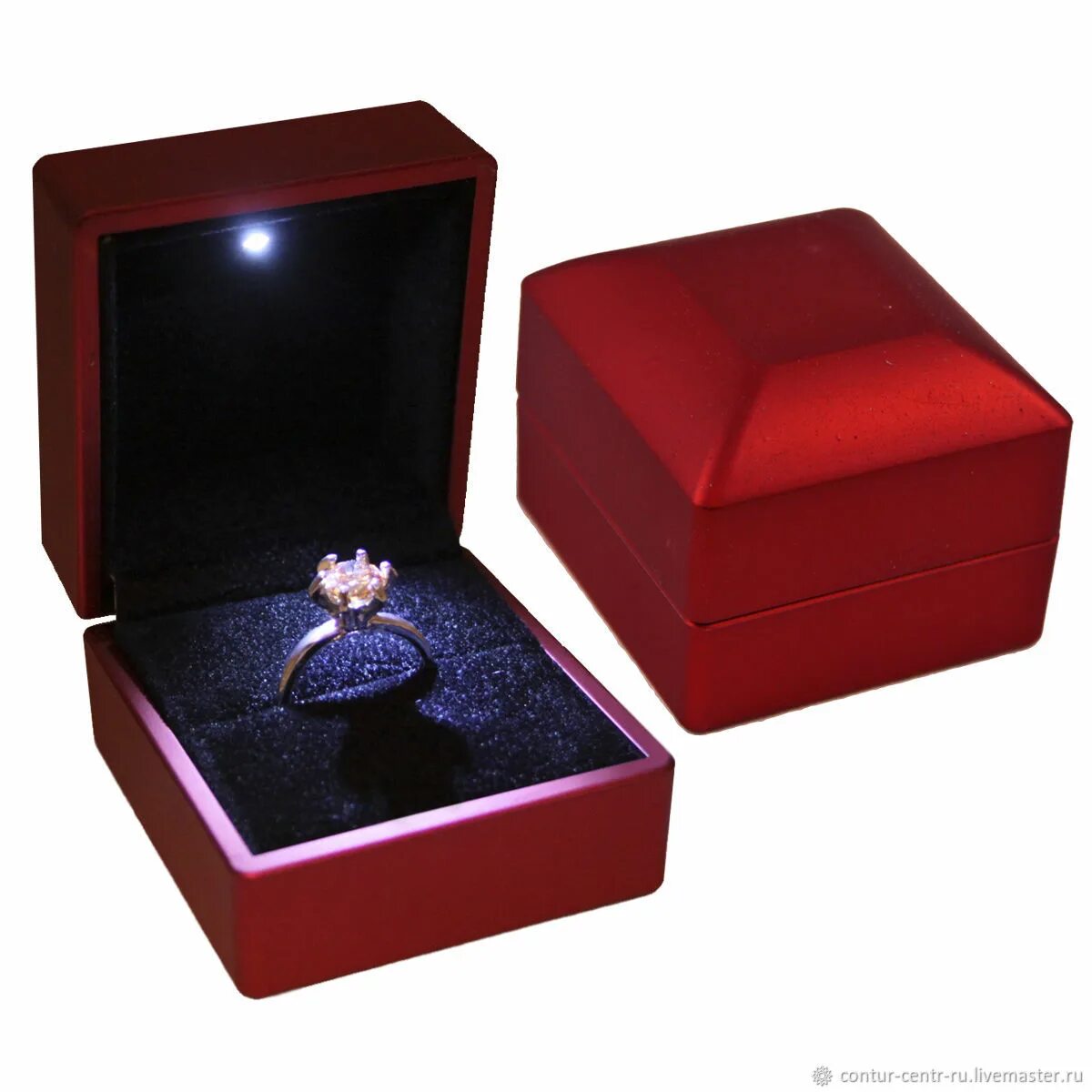 коробочки для ювелирных изделий. кольцо в коробочке. футляры для ювелирных украшений. коробочка для кольца с подсветкой. ювелирная коробочка с подсветкой.