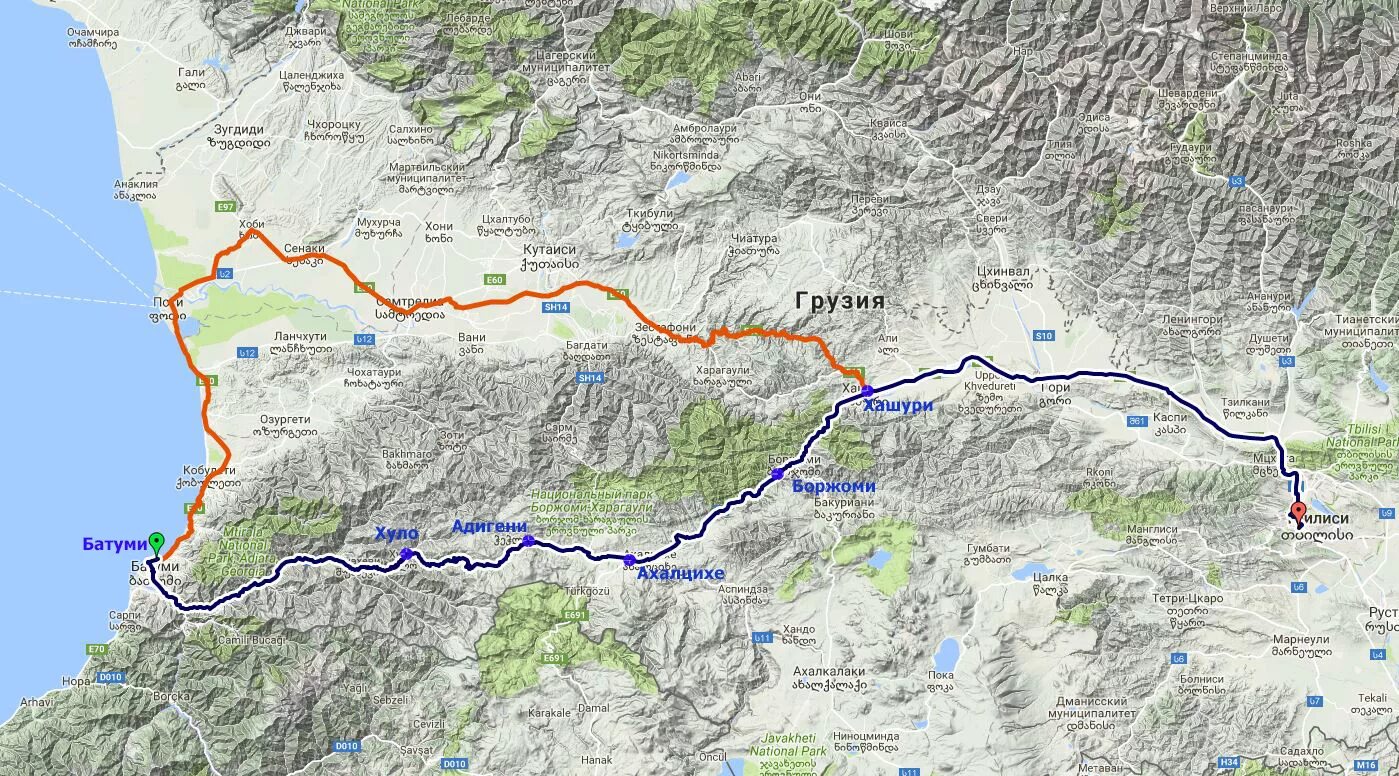 Сколько до батуми на машине. Маршрут 30 через горы к морю на карте. Дорога в Батуми из Тбилиси через горы. Маршрут 30ка через горы к морю на карте. Дорога от Тбилиси до Батуми.