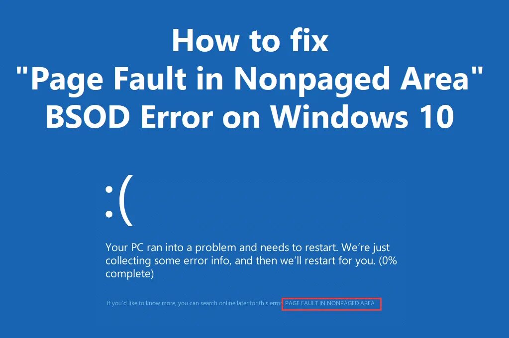 Ошибка Page Fault in NONPAGED area. Page Fault in NONPAGED area Windows. Синий экран Page Fault in NONPAGED area Windows 10. Экран смерти Page_Fault_in_NONPAGED_area.