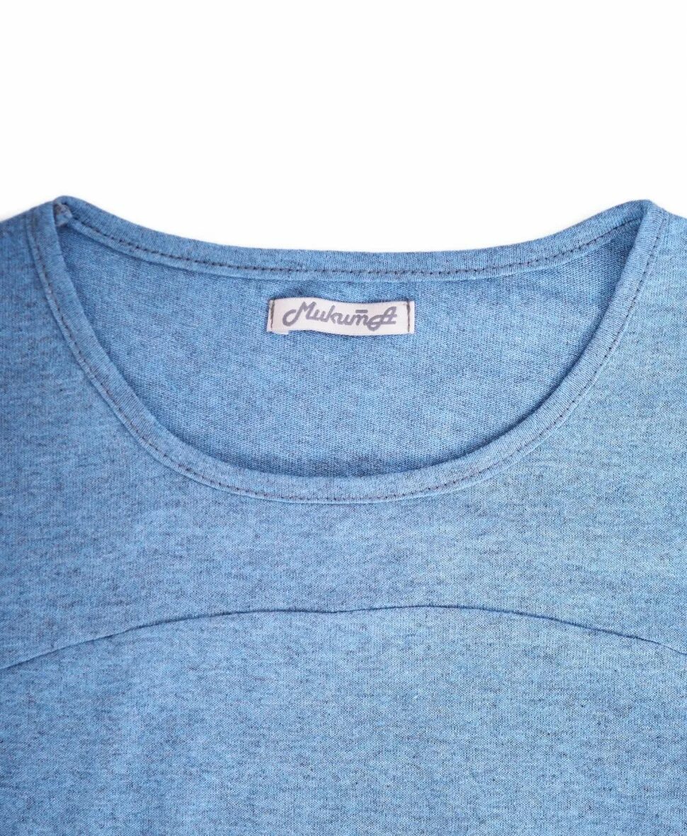 лонгслив школьный голубой. мужская майка с цельнокроеным рукавом. футболка женская. голубой меланж. меланж.