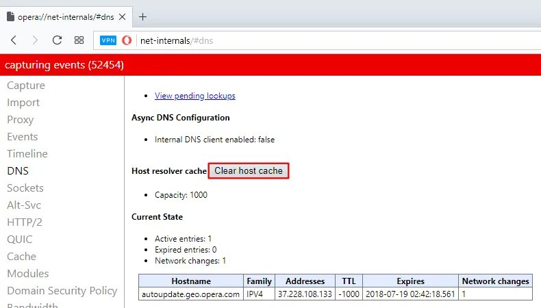 Chrome://net-Internals/#DNS. Опера код ДНС. DNS кэш. Internal dns