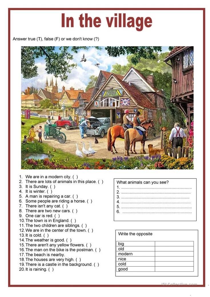 He used live in the country. Town village задания. задания по английскому по теме город и деревня. задания английский на тему towns and villages. in the village задания на английском.
