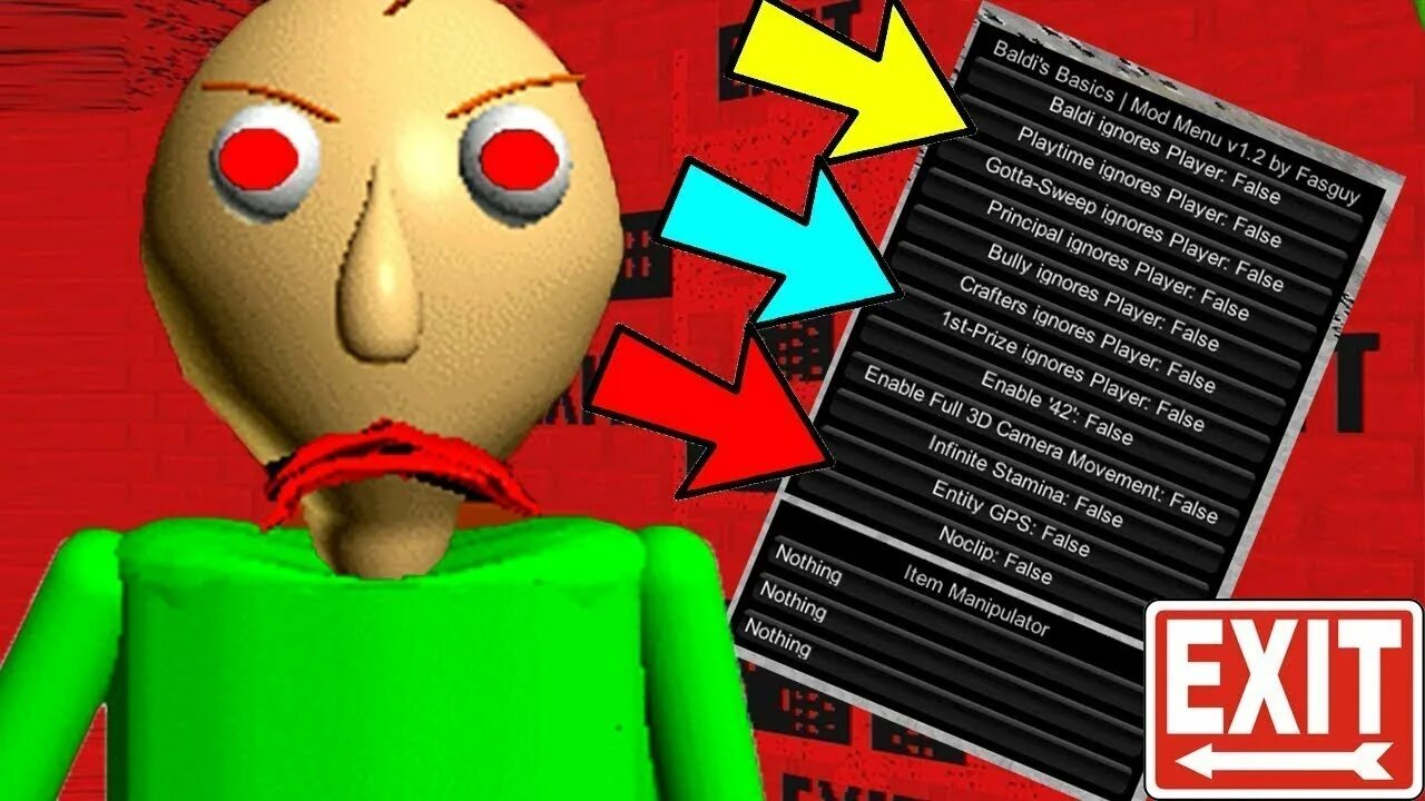 Baldi 's Basics меню. БАЛДИ мод меню. Baldi Mod menu fasguy !. Baldi Basics Mod menu.