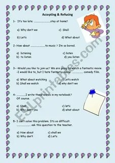 Making accepting and refusing invitations 6 grade