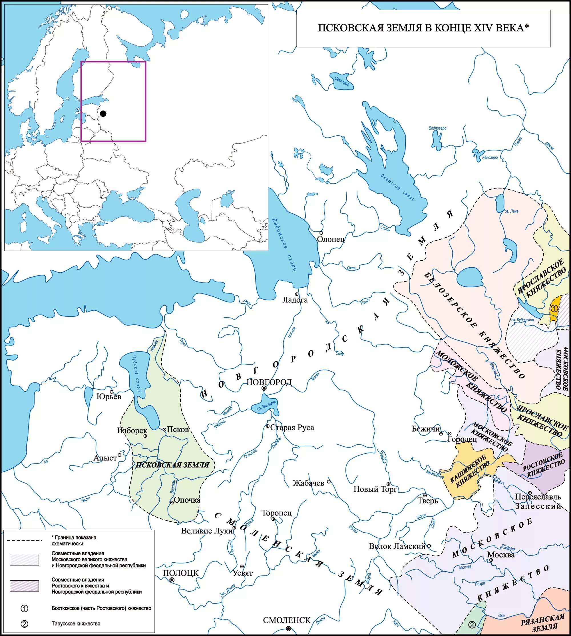 Карта новгородских земель 15 века