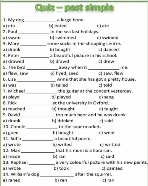 Quiz past simple ответы my Dog a large Bone 1-14. Quiz-past simple my Dog. Как правильно eats или eates. Mike has a small dog перевод