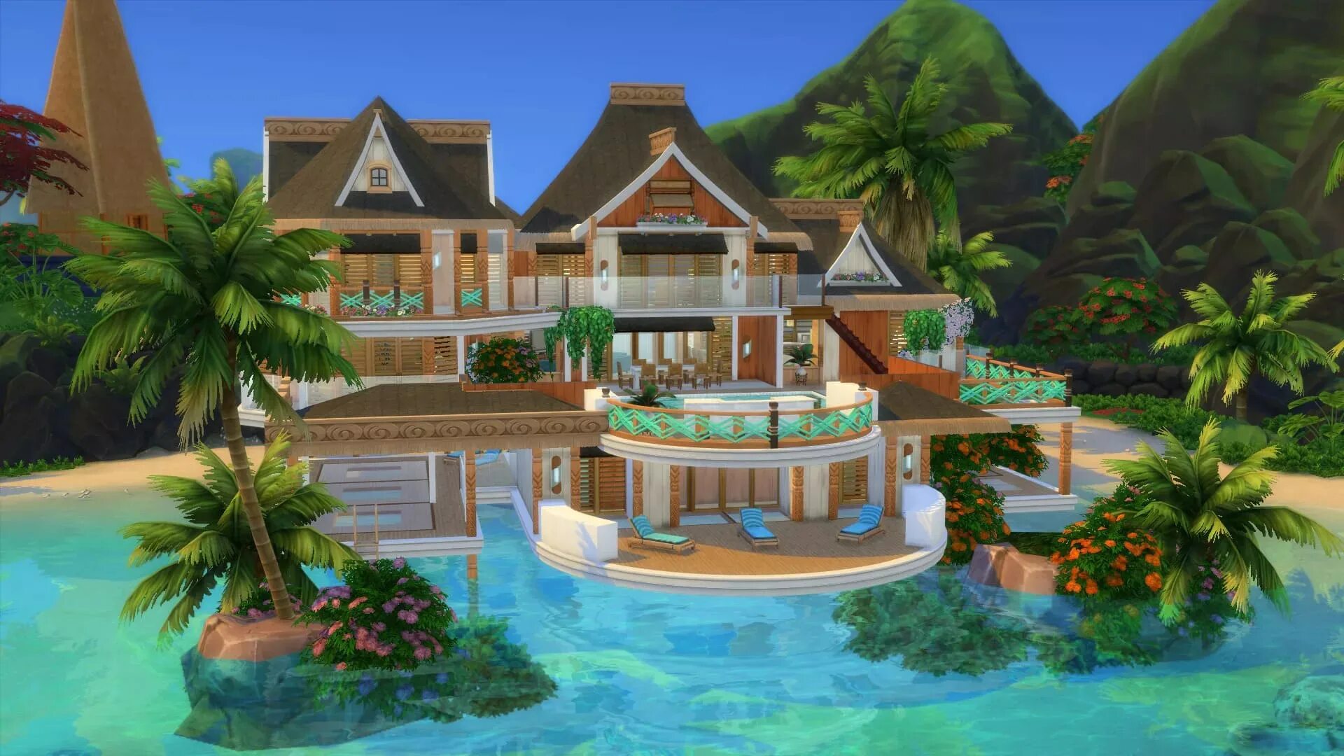 Симс 4 роскошная. Sims 4 вилла в сулани. дом в сулани симс 4. симс 4 пляж. пляжные домики симс 4.