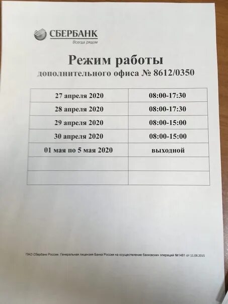 Сбербанк печора режим работы