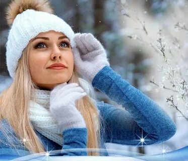 Женщина зимой картинки