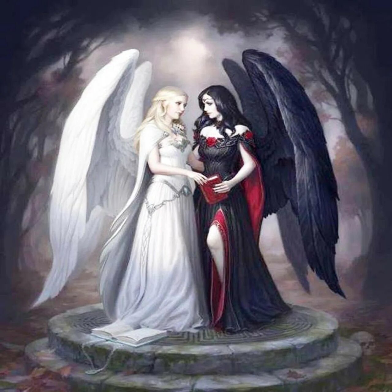 Черные ангелы читать. Ангел белый. Два ангела черный и белый. Черный ангел. Темный и белый ангел.