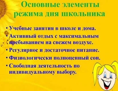 Основные элементы режима