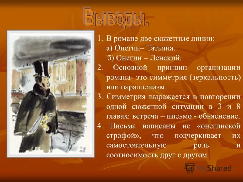 Сюжетная линия Онегин и Ленский. Вывод Онегин и Ленский. Вывод Татьяны и Онегина. Вывод Онегин.