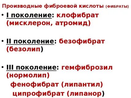 Фибраты препараты нового поколения