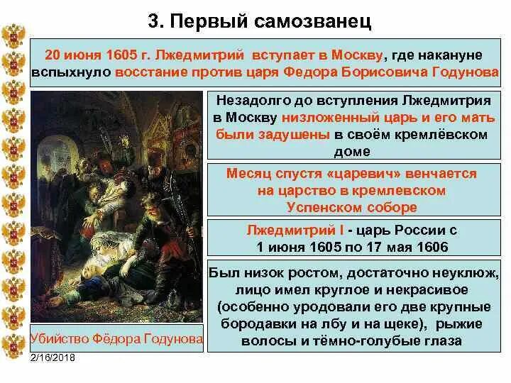 Они восстали против царя заявляя ему. Вступление Лжедмитрия 1 в Москву. Причины Лжедмитрия 1. Вступление войск Лжедмитрия i в Москву. Причины Победы Лжедмитрия 1.