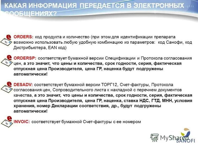 Информация в электронном передана