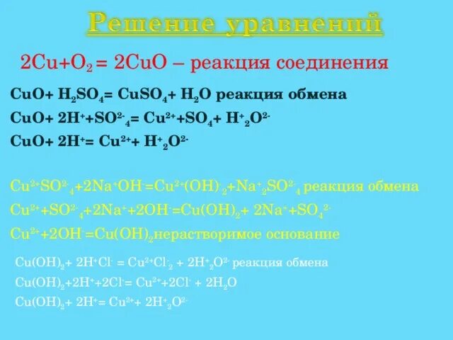 Cu oh 2 h2so4 cuso4 h2o. 2cu+o2 2cuo реакция соединения. Cuo+h2 уравнение реакции. Cuo+h2 окислительно-восстановительная реакция. Определите Тип химической реакции Сuo+h2.