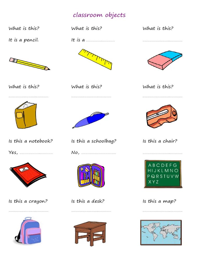 Classroom objects