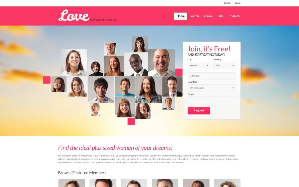 Dating. Dating site Template. Web dating.