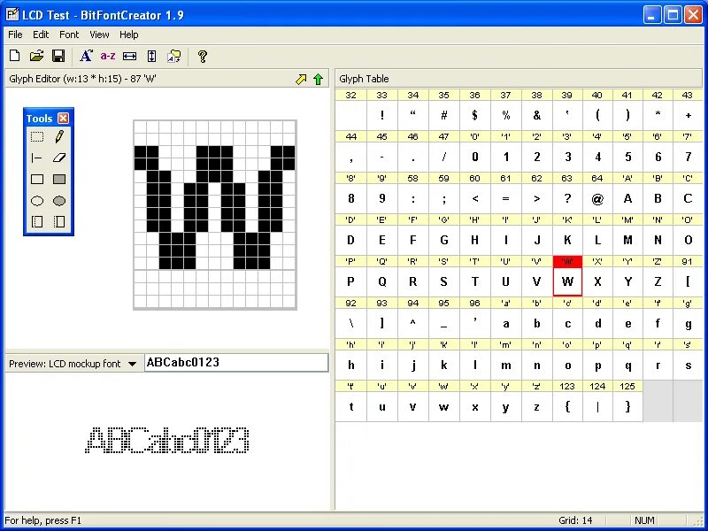 Bitmap fonts