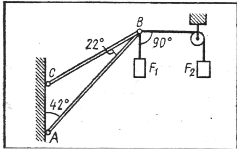 Реакции стержней, удерживающих грузы f1 и f2. Реакции стержней, удерживающих грузы f1 и f2. F1=40h f2=50h. Реакции стержней, удерживающих грузы f1 и f2. F1=0,4 f2=0,5. Определить реакции стержней удерживающих грузы f1 и f2. Определение реакции стержней