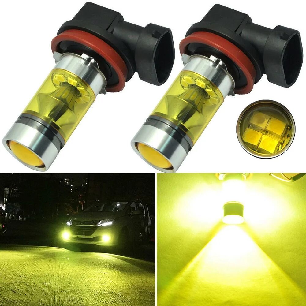 Лампы противотуманные led фары. Лёд лампы h11 для птф. лампа h11 yellow. диодные лампы желтые н11. лед лампы h4 желтый светодиод.