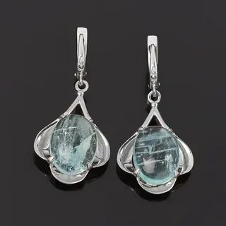 Серьги с аквамарином