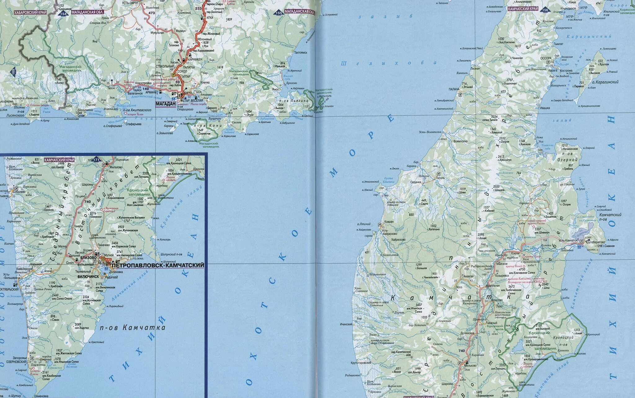 Горы камчатки на карте россии. Топографическая карта Магадана. Дороги Магаданской области карта. Карта дорог Магаданской области подробная. Карта Камчатского края края.