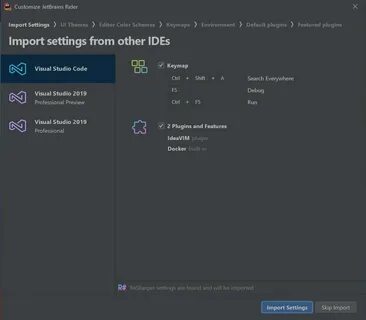 Import setting