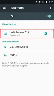 Bluetooth paired devices