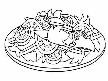 Photo Gourmet caesar salad coloring page.