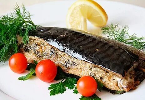 Скумбрия в духовке фаршированная овощами