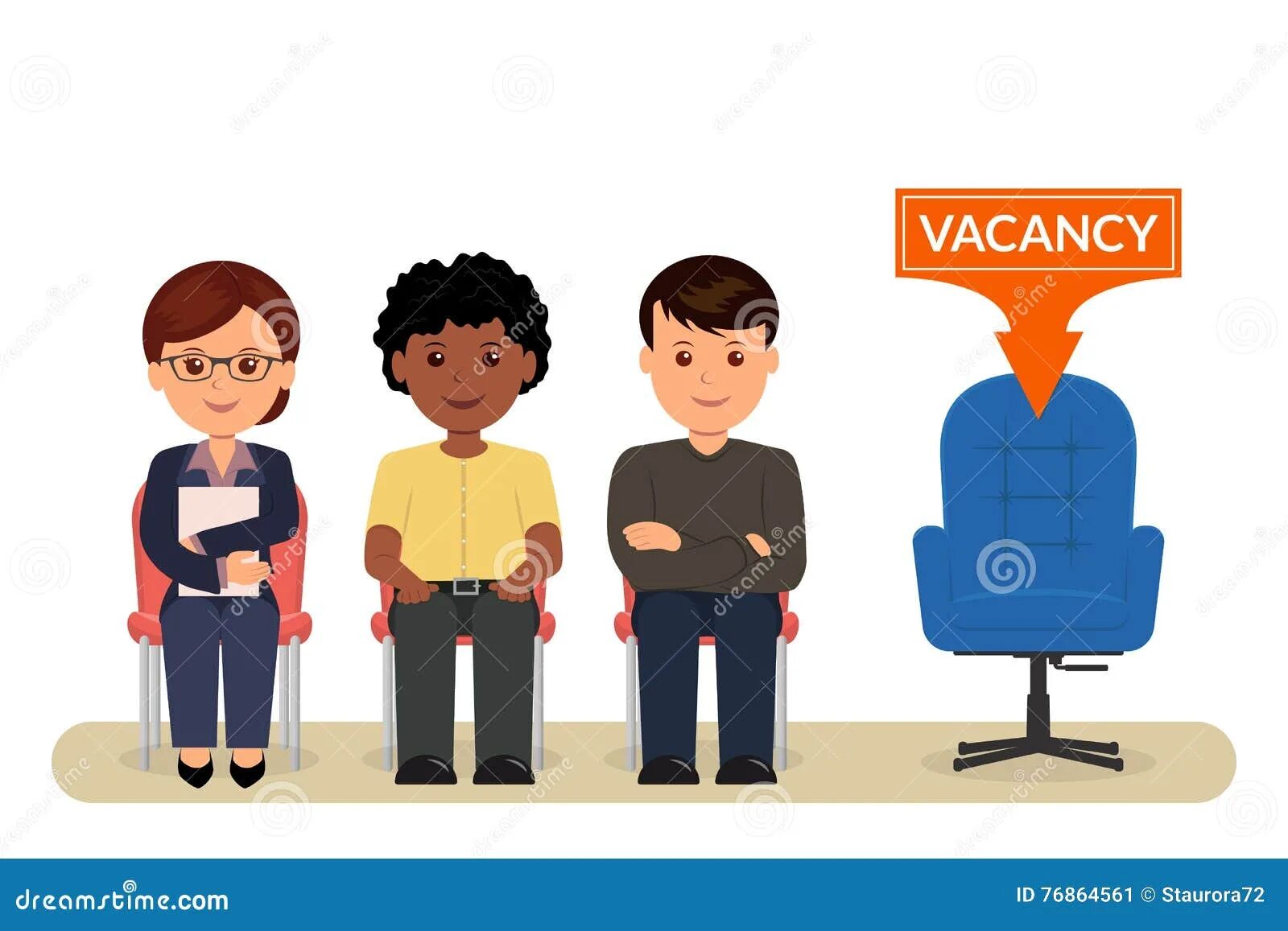 HR иллюстрация. Рисунок карикатура человек сидит на стуле. Vacancy illustration. Vacancy cartoon.