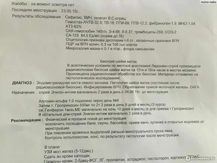 Выделения после биопсии