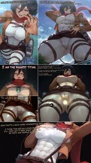 Second request post: "Giantess Mikasa Ackerman growing to the size of ...