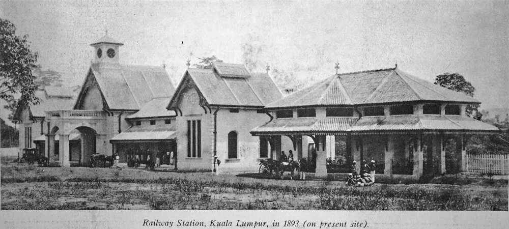 The old railway station. История малайзии. old picture.