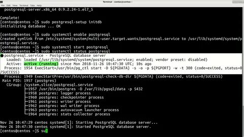Postgresql setup