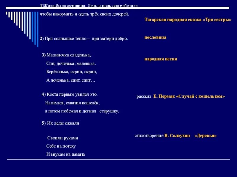 Татарская народная сказка три сестры 2 класс