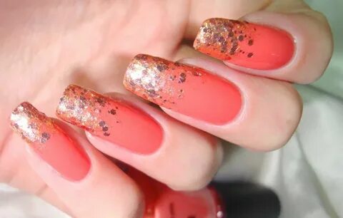 Коралловый с блестками