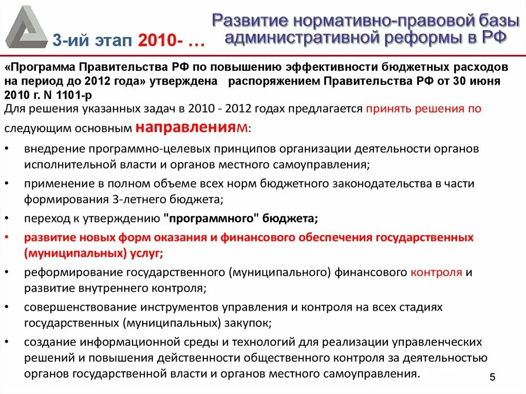 Повышение эффективности бюджетных расходов в годах