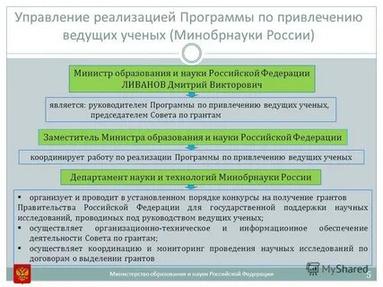 Роль министерства образования